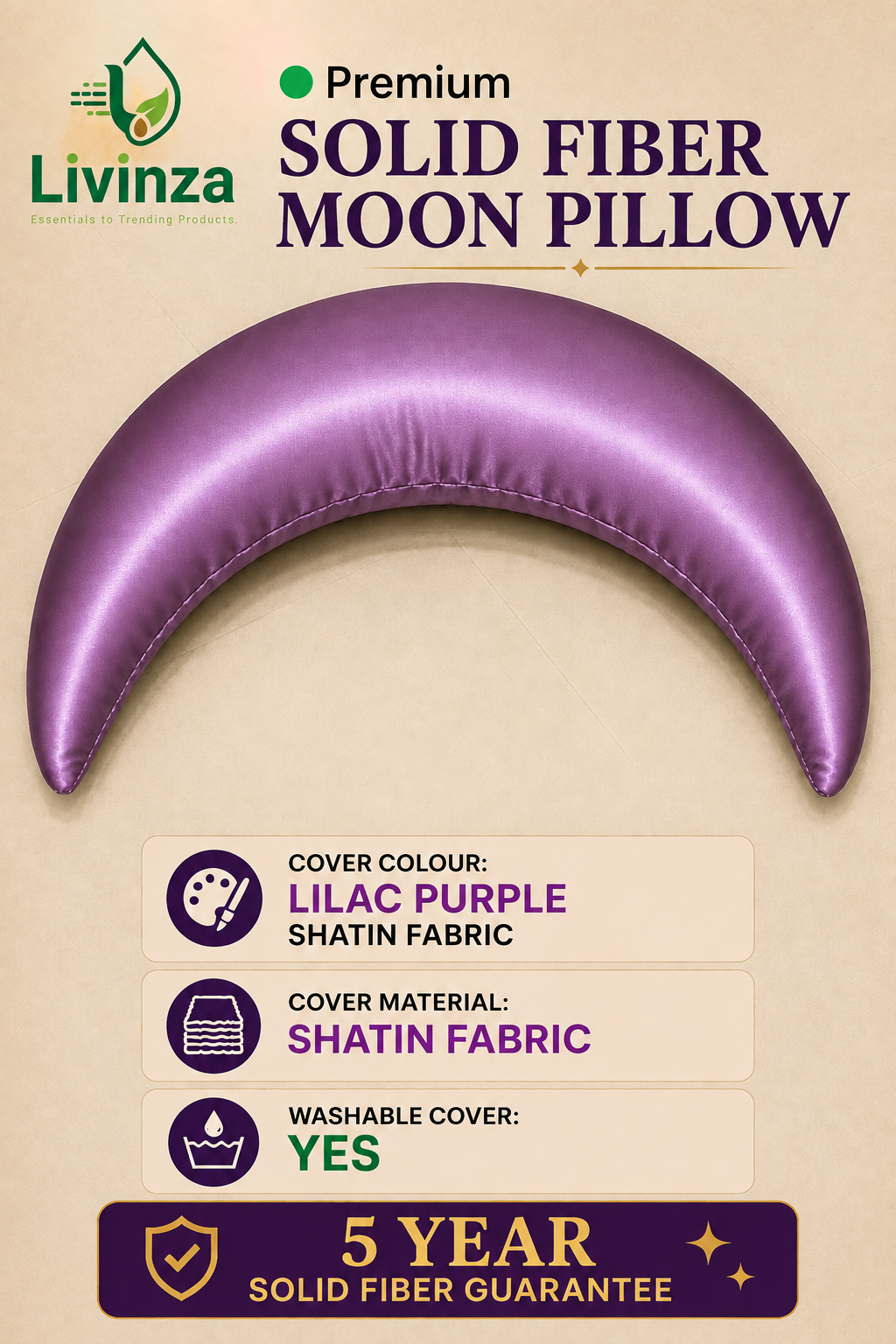 Moon Pillow Moon Pillow + Cover - Image 1