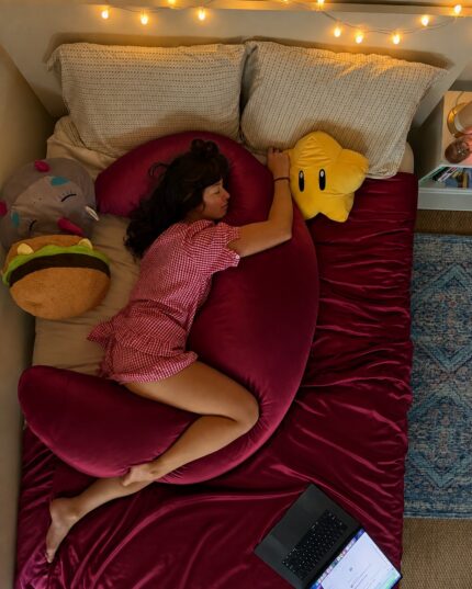 Moon Pillow With Free  Maroon Colour  কাভার