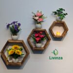 Hexagon Room Square Wall Shelf Combo for home wall decoration