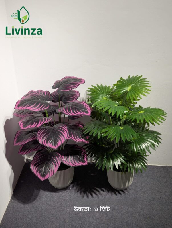 ন্যাচারাল-লুকিং সবুজ পাতার ডিজাইনে তৈরি ৩ ফিট Artificial Plant আপনার interior decoration-কে আরও আকর্ষণীয় করে তুলতে পারে। ঘর বা অফিসের খালি কর্নারে রাখলেই তৈরি হবে সুন্দর একটি greenery-focused look।