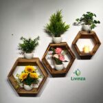 Hexagon + Room + Square Wall Shelf Combo | Stylish Wall Decor
