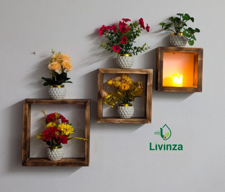 Hexagon + Room + Square Wall Shelf Combo | Stylish Wall Decor